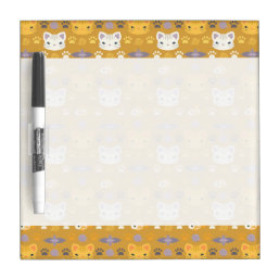 What&#39;s Cool, Kitty Cat in Yellow and Lavender Dry Erase Board
