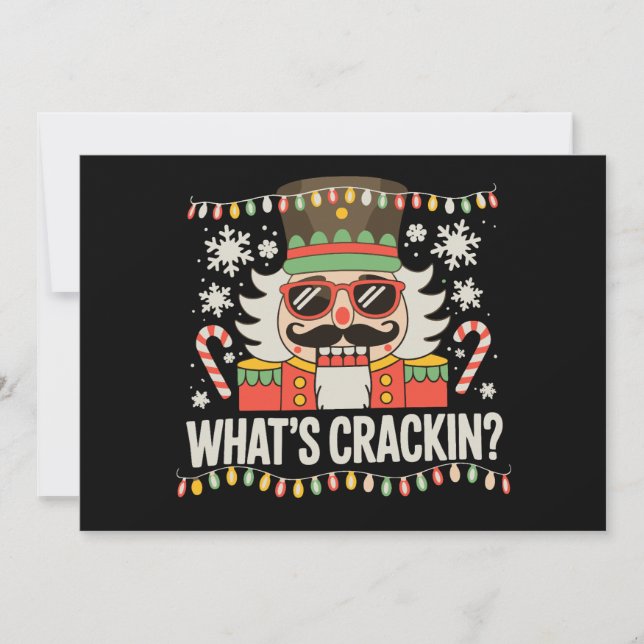 What's Crackin Christmas Nutcracker Xmas Holiday Card (Front)