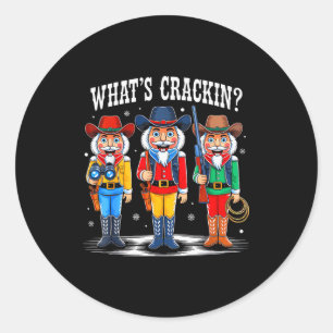 What's Crackin_ Nutcracker Christmas Family Xmas P Classic Round Sticker