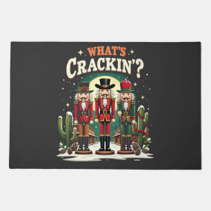 What's Cracking Nutcracker Cactus Christmas Funny Doormat