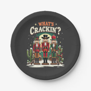 What's Cracking Nutcracker Cactus Christmas Funny Paper Plates