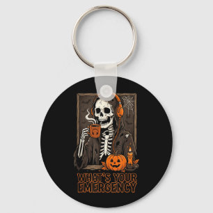 Whats Emergency Halloween Skeleton 911 Dispatcher Keychain