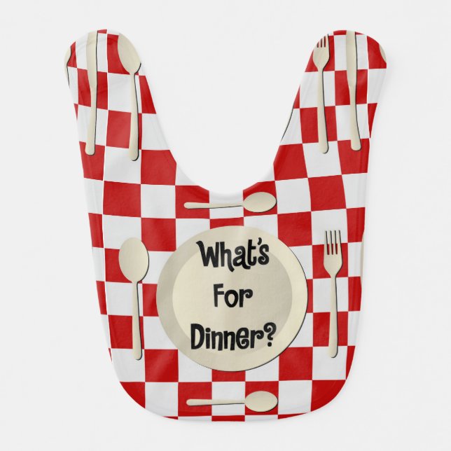 What's for Dinner? Baby Bib (Front)
