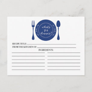 What's for Dinner Bridal Shower Recipe Cards