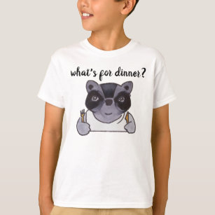 What's For Dinner Cute Cartoon Raccoon T-Shirt