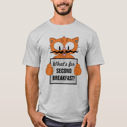 Whats For Second Breakfast Cartoon Cat funny T_Shirt