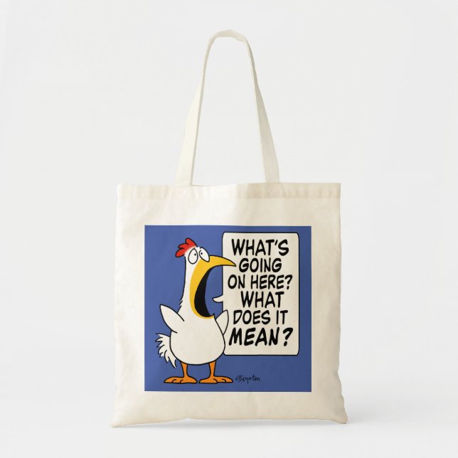 WHAT'S GOING ON HERE? nervous chicken Boynton Tote Bag (Front)