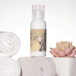 What's going on here squirrel photo with text hand lotion