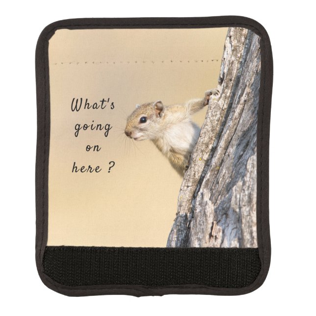 What's going on here squirrel photo with text luggage handle wrap (Front)