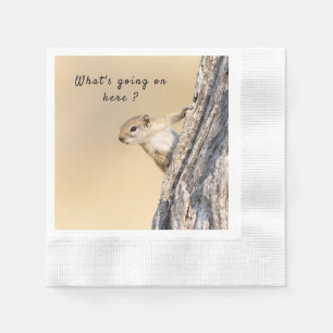 What's going on here squirrel photo with text napkins