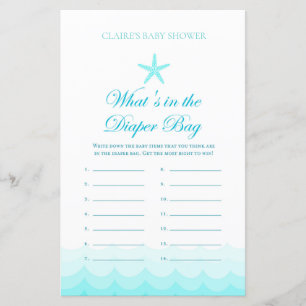 What's in diaper bag - Baby Shower Game