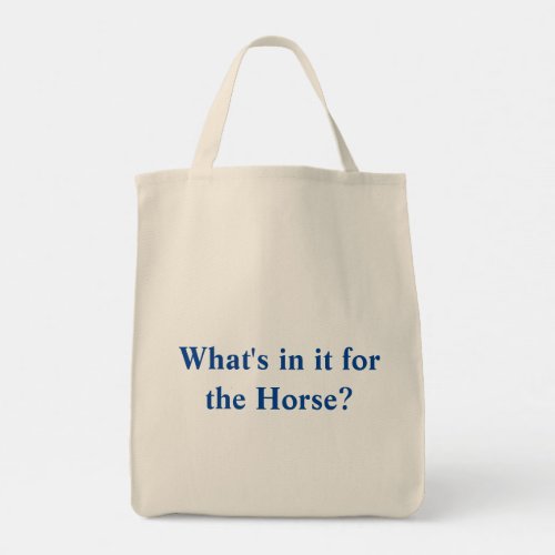 Whats in it tote bag with logo on reverse