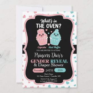 What's in the Oven Gender Reveal Invitation