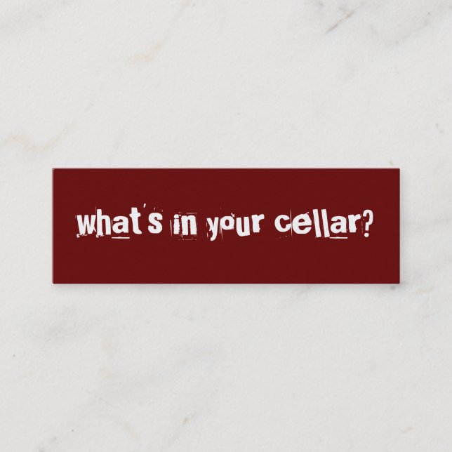 what's in your cellar? mini business card (Front)