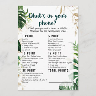 What's in your phone Safari Baby Shower Game Invitation