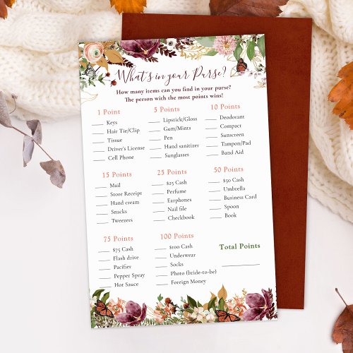 Whats in your Purse  Autumn Fall Floral