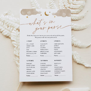 What's In Your Purse Baby Shower Game Twinkle Star Invitation