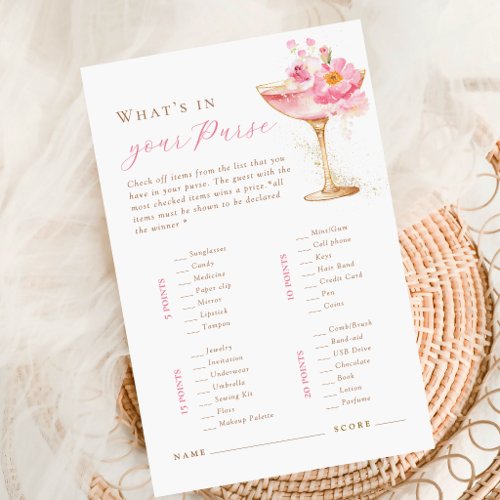 What's In Your Purse Bridal Game