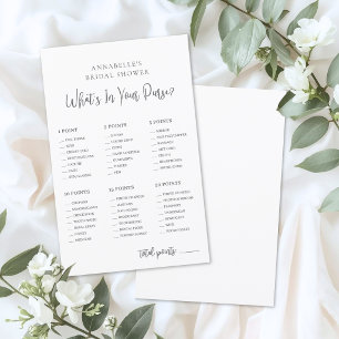 What's In Your Purse Bridal Shower Game