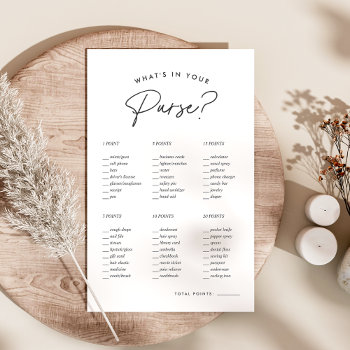 What's In Your Purse Bridal Shower Game by RedwoodAndVine at Zazzle