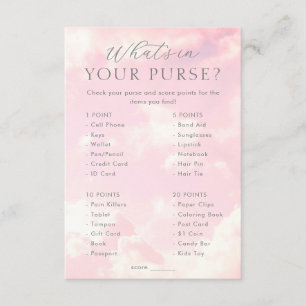 What's in Your Purse Cloud Nine Baby Shower Games Enclosure Card