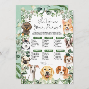 Whats in Your Purse Dog Puppy Baby Shower Game Invitation