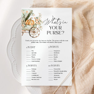 What's In Your Purse Fall Pumpkin Baby Shower Game