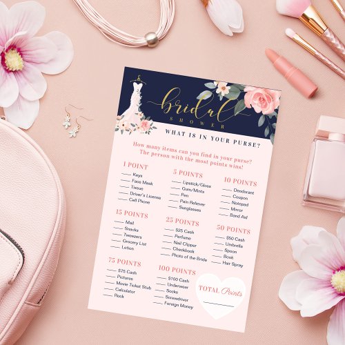 Whats in Your Purse Floral Dress Shower Game