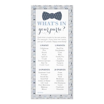 What's In Your Purse Game  25 Pack Rack Card by DeReimerDeSign at Zazzle