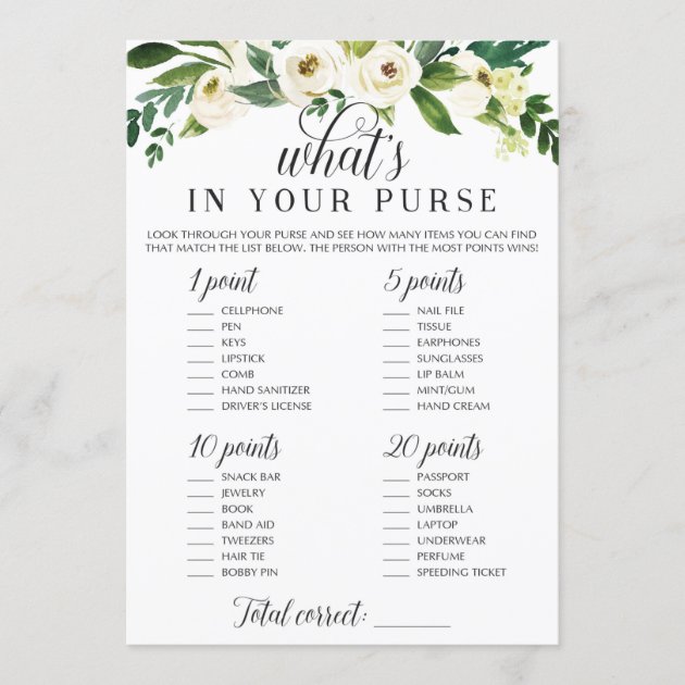What's in Your Purse Bridal Shower Game Template Whats in Your Purse Game  Printable Bridal Shower Games 18 - Etsy