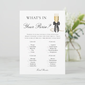 What's in your Purse Game Pearls and Prosecco Invitation
