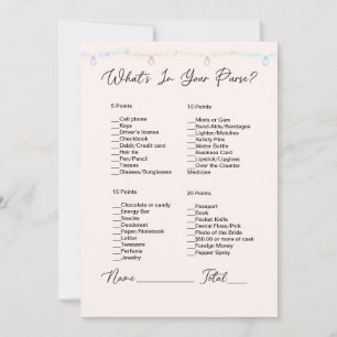 What's In Your Purse Hanging Lights Bridal Shower Invitation
