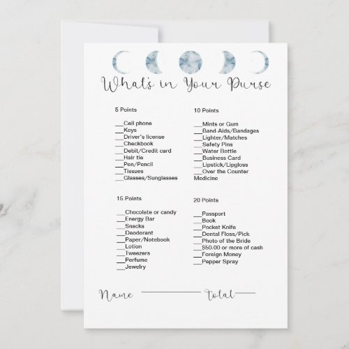 Whats In Your Purse Hanging Lights Bridal Shower Invitation