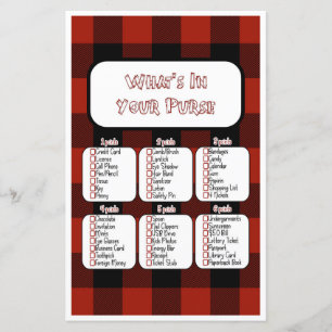 What's In Your Purse Little Lumberjack Baby Shower