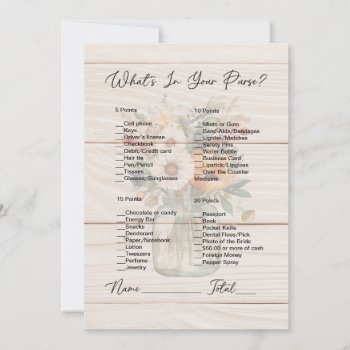 What's In Your Purse Mason Jar Bridal Shower Invitation by Wedding_Planning_101 at Zazzle