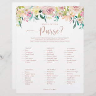 What's in your Purse Rose Gold Bridal Shower Game