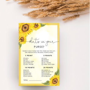 What's in your purse? Sunflower bridal shower game