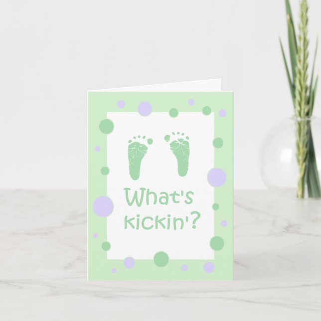 What's Kickin' baby shower invitation (Front)
