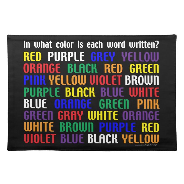 What's My Color Placemat (Front)