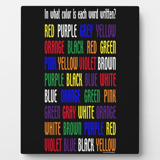 What's My Color Plaque (Front)