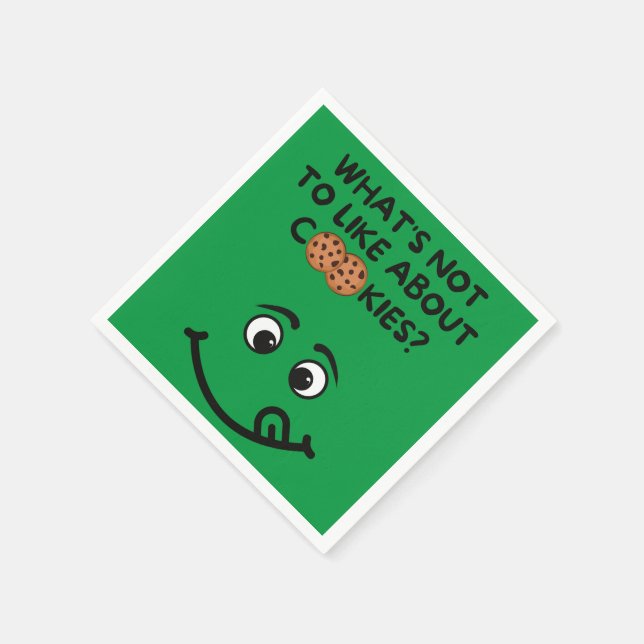 What's not to like about Cookies? (green bkgrd) Napkins (Corner)