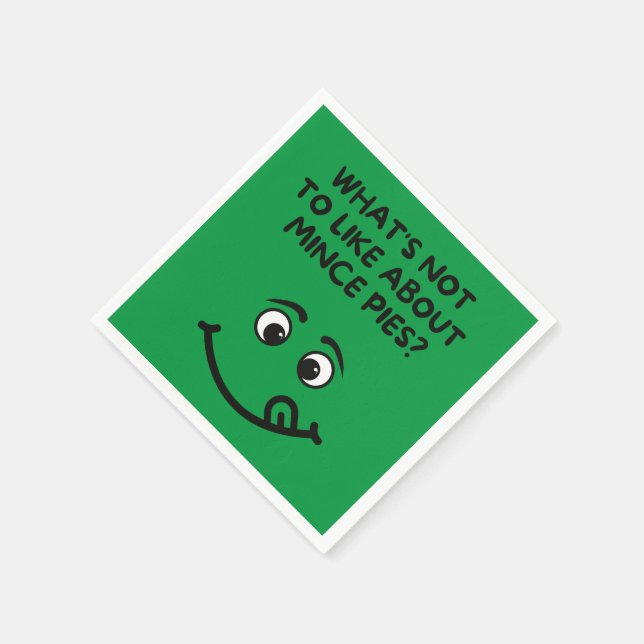 What's not to like about Mince Pies? Green bkgrd Napkins (Corner)
