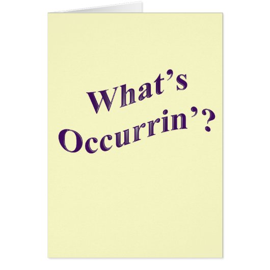 What's Occurrin'? Cards (Front)