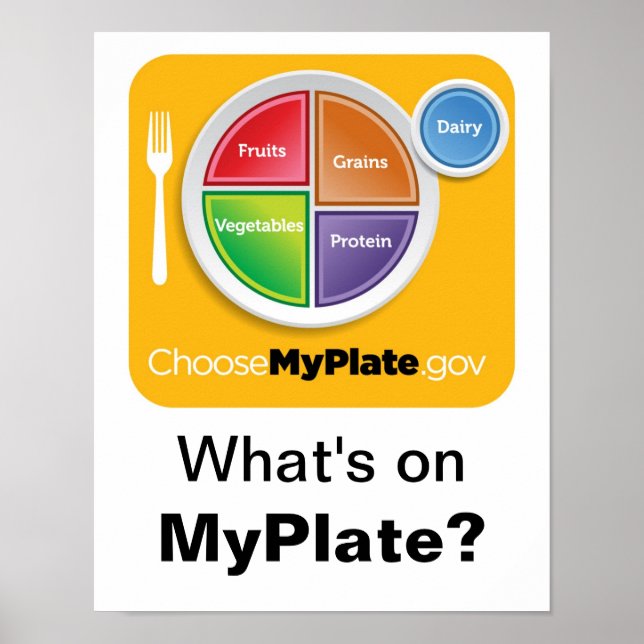 What's on MyPlate? Poster - Orange on White (Front)