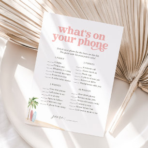 What's On Your Phone Baby Beach Shower Game Invitation