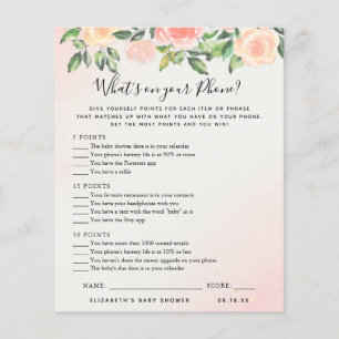 What's On Your Phone Baby Shower Game