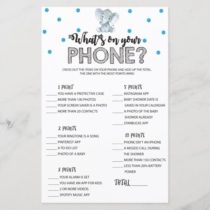 pink and grey what/'s on your phone? BABY SHOWER GAME