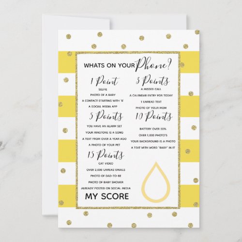 whats on your phone baby shower game mom to be invitation