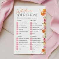 Whats On Your Phone Bridal Shower Game Spritz