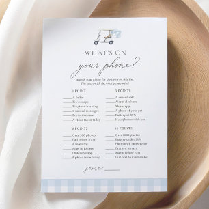 What's on Your Phone Golf Shower Game Invitation